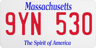 MA license plate 9YN530