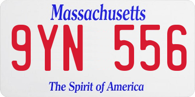 MA license plate 9YN556