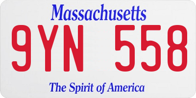 MA license plate 9YN558