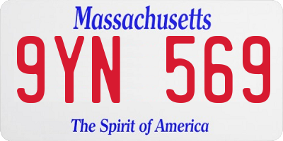 MA license plate 9YN569