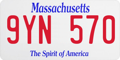 MA license plate 9YN570