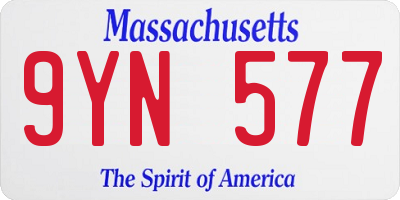 MA license plate 9YN577