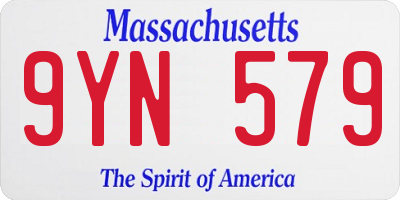 MA license plate 9YN579