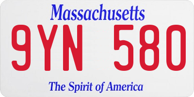 MA license plate 9YN580
