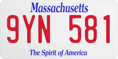 MA license plate 9YN581