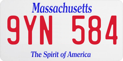 MA license plate 9YN584
