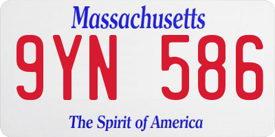 MA license plate 9YN586