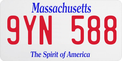 MA license plate 9YN588