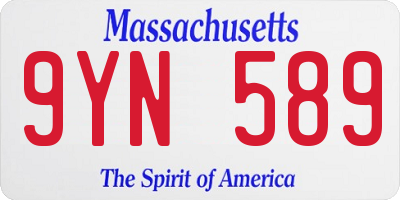 MA license plate 9YN589