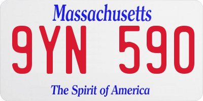 MA license plate 9YN590