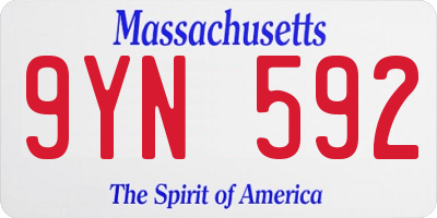 MA license plate 9YN592