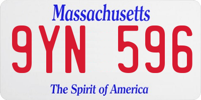 MA license plate 9YN596