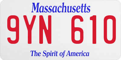 MA license plate 9YN610