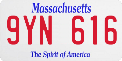 MA license plate 9YN616