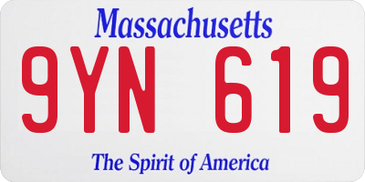 MA license plate 9YN619