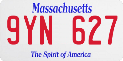 MA license plate 9YN627