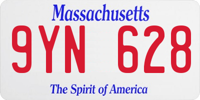 MA license plate 9YN628