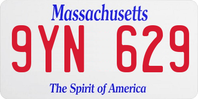 MA license plate 9YN629