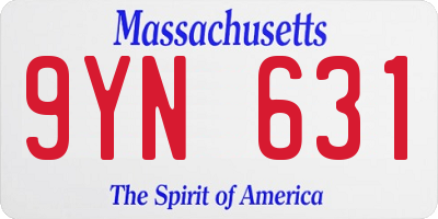 MA license plate 9YN631