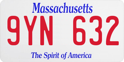 MA license plate 9YN632