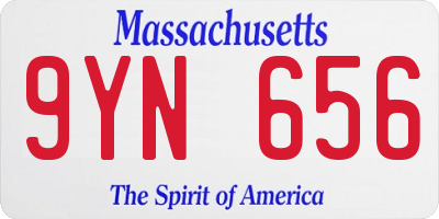 MA license plate 9YN656