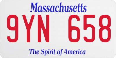 MA license plate 9YN658