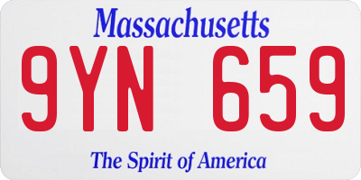 MA license plate 9YN659