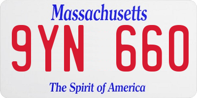 MA license plate 9YN660