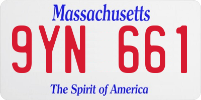 MA license plate 9YN661