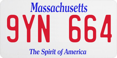 MA license plate 9YN664