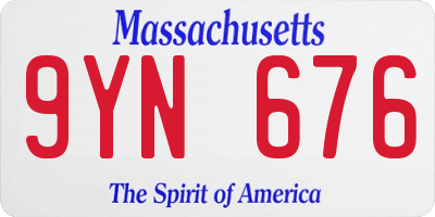 MA license plate 9YN676