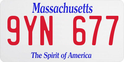 MA license plate 9YN677