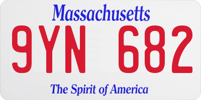 MA license plate 9YN682