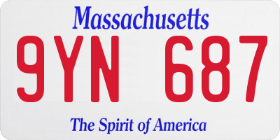 MA license plate 9YN687