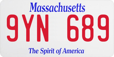 MA license plate 9YN689