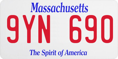 MA license plate 9YN690