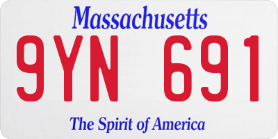 MA license plate 9YN691