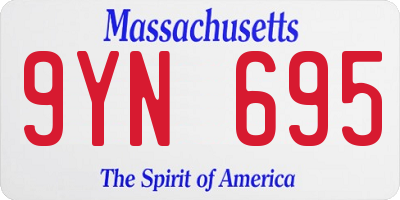 MA license plate 9YN695