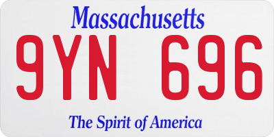 MA license plate 9YN696