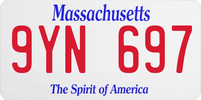 MA license plate 9YN697