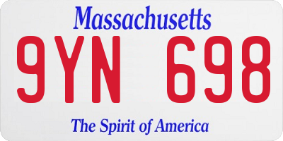 MA license plate 9YN698