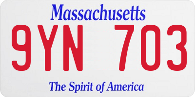 MA license plate 9YN703