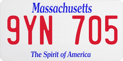 MA license plate 9YN705
