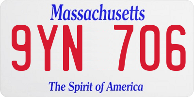MA license plate 9YN706