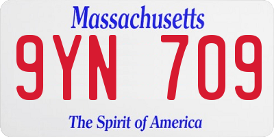 MA license plate 9YN709