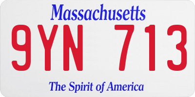 MA license plate 9YN713