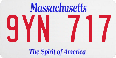 MA license plate 9YN717