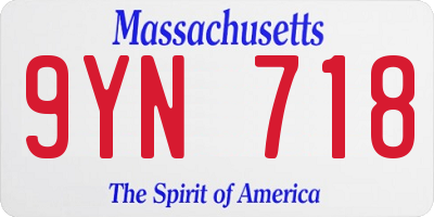 MA license plate 9YN718