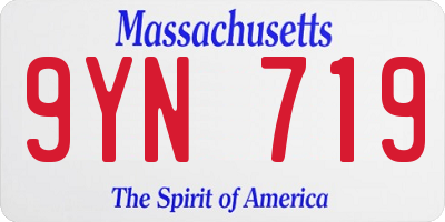 MA license plate 9YN719