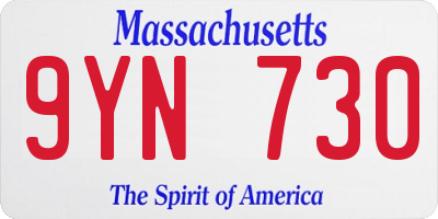 MA license plate 9YN730